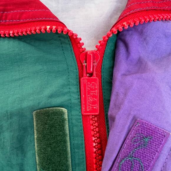 Vintage Woodstock Country Club Golf Windbreaker Anorak Pullover Jacket 90s Teal - Picture 7 of 12